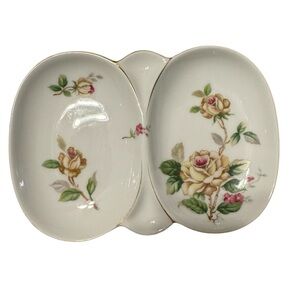 Vintage Lynmore Fine China two-part divided relish tray - no chips